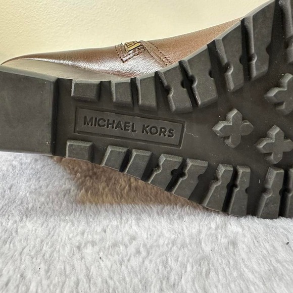Michael Kors Brown leather ankle boots with a 2-inch Aileen wedge size 7.5 - Picture 5 of 5